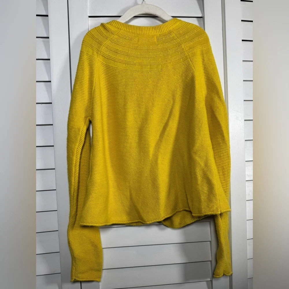 Mini Boden Girls Yellow Cashmere Blend Sweater with Gray Velvet Trim Size 7-8yr